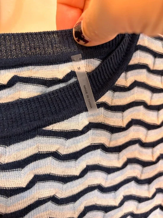 Margaret O'Leary Navy Grey 3D Sweater
Boutique Size Medium Quiet Luxury Artsy - Picture 5 of 9